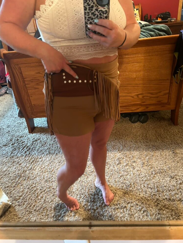 Fringe Hem Western A-Line Skirt for Women