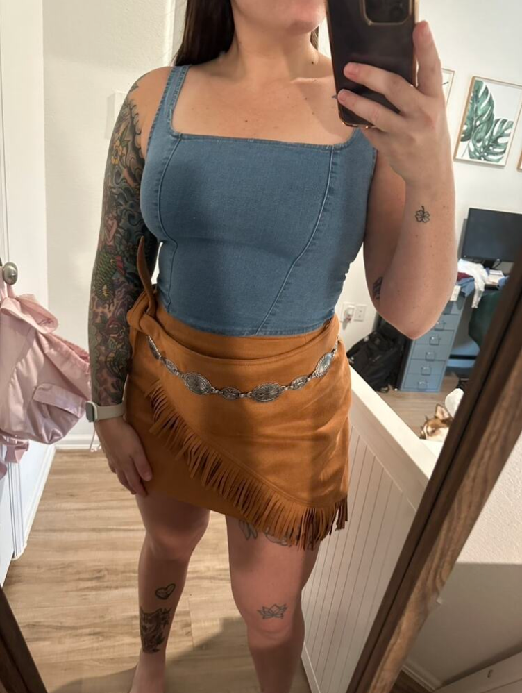 High Waist Western Wrap Style Skirt for Rodeos