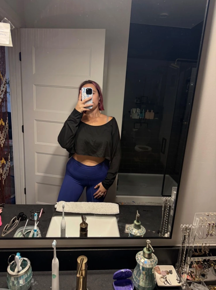 Women's Long Sleeve Casual Blouse Crop Top