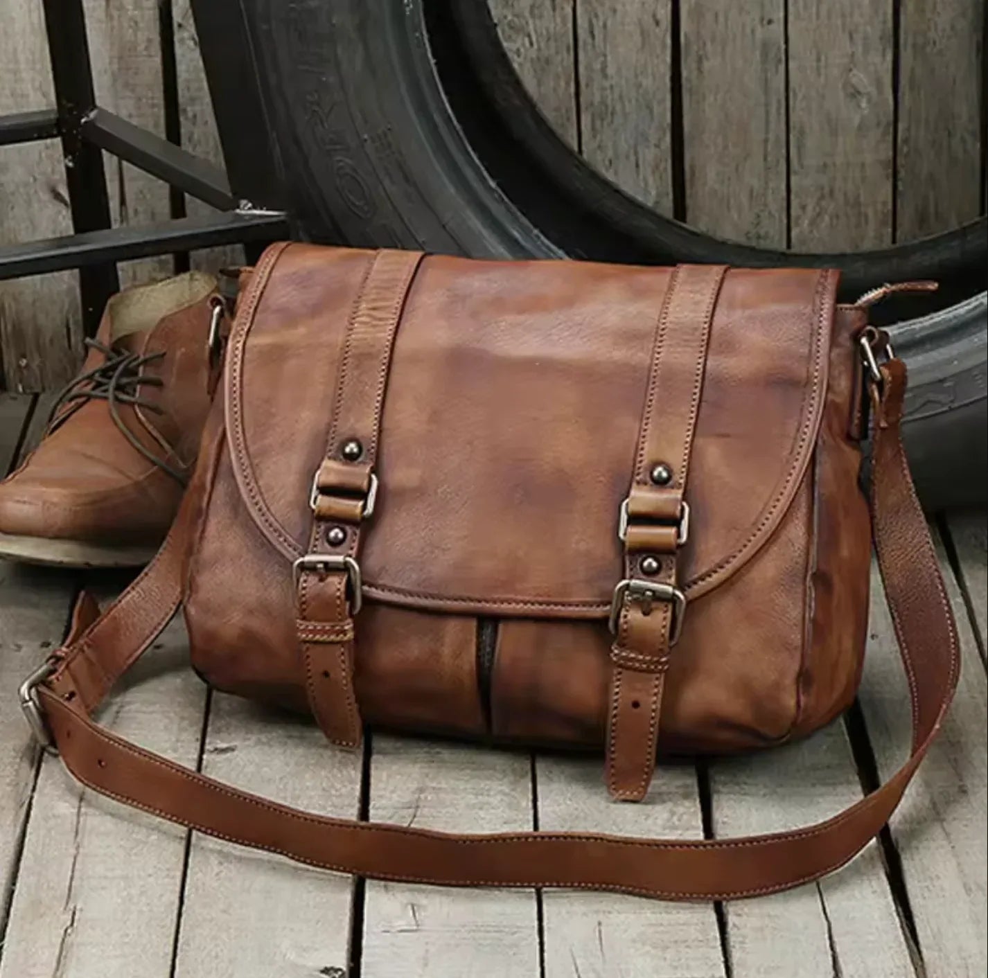 Genuine Leather Crossbody Shoulder Bag