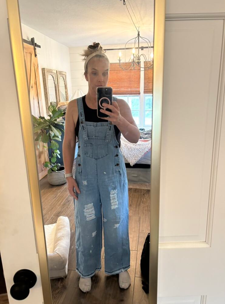 Women's Loose Fit Denim Overall Dress