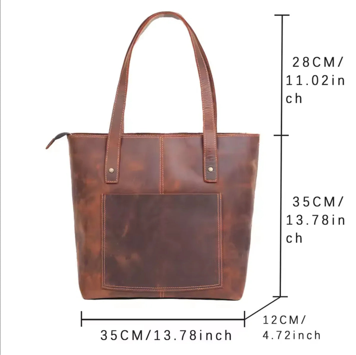 Genuine Leather Tote Bag Men's Laptop 16"