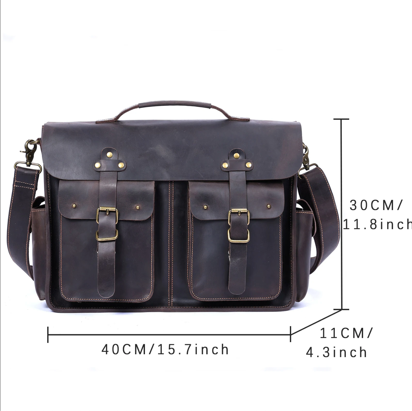 Genuine Leather Men's Briefcase 16" Laptop Bags