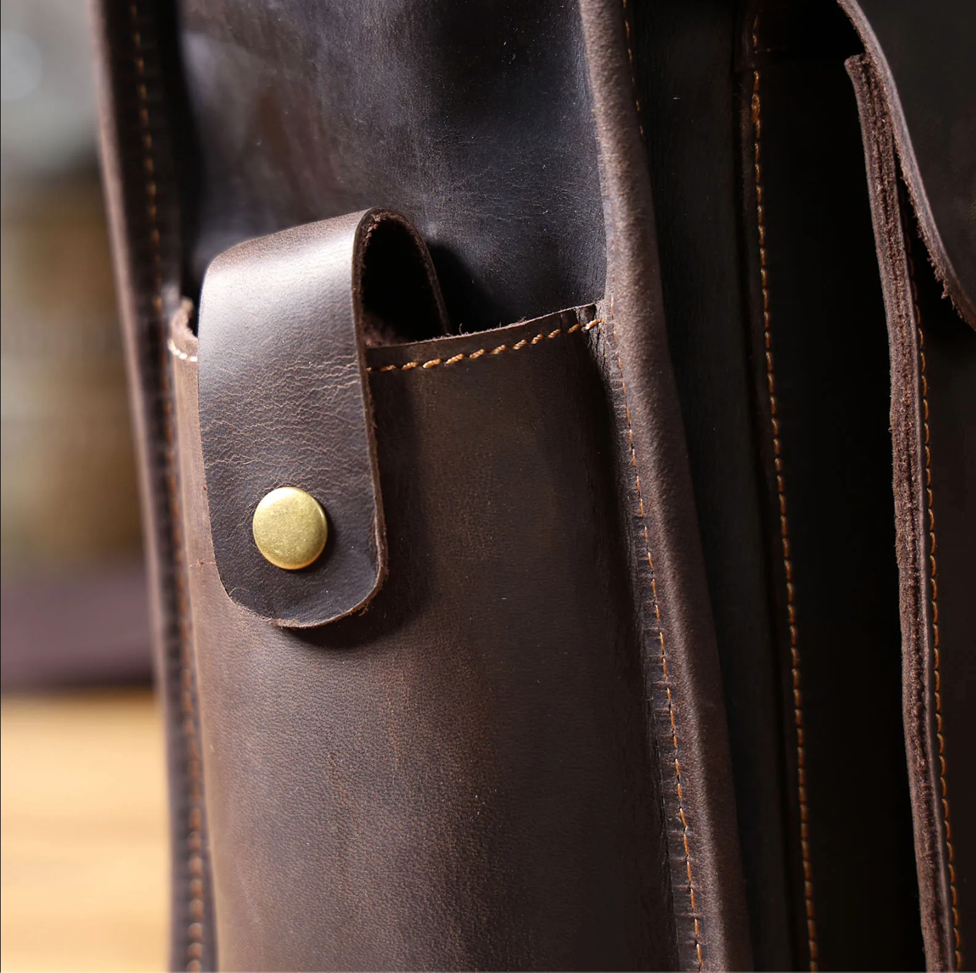 Genuine Leather Men's Briefcase 16" Laptop Bags