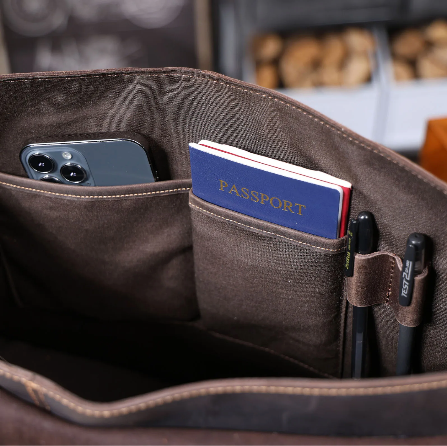 Genuine Leather Men's Briefcase 16" Laptop Bags