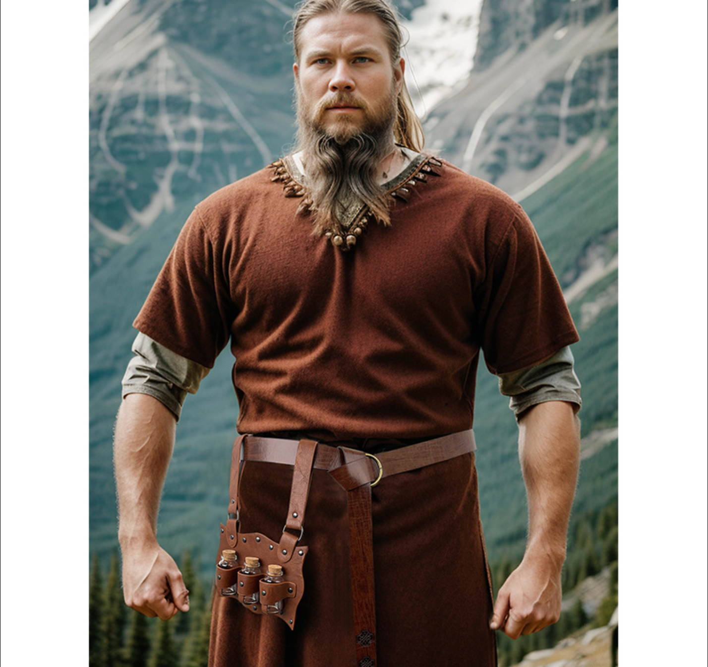Viking Leather Potion Holder Medieval Belt Pouch.