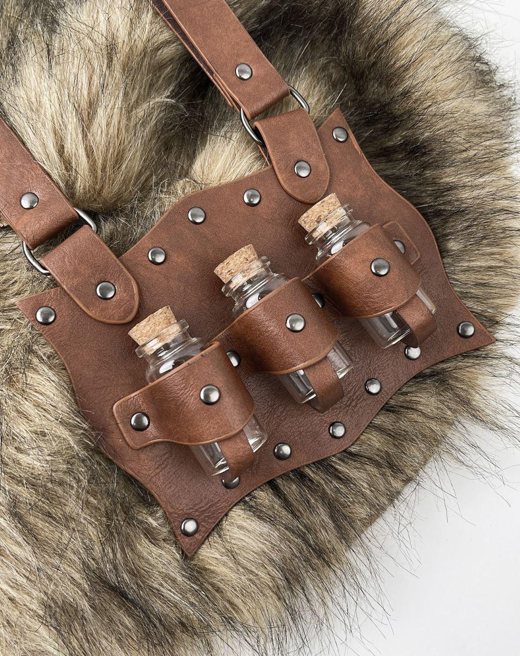 Viking Leather Potion Holder Medieval Belt Pouch.