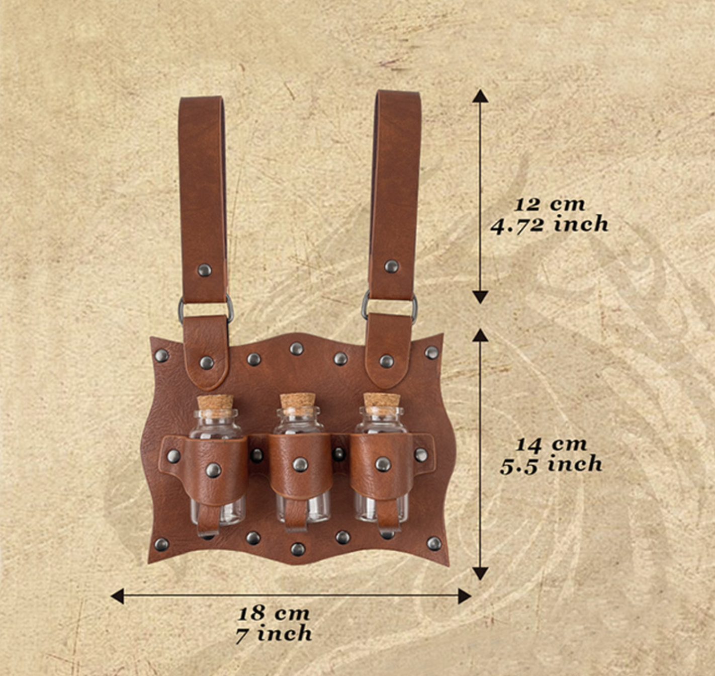 Viking Leather Potion Holder Medieval Belt Pouch.