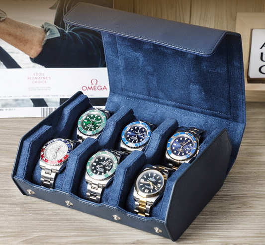 Luxury Leather Six Slot Watch Storage Box