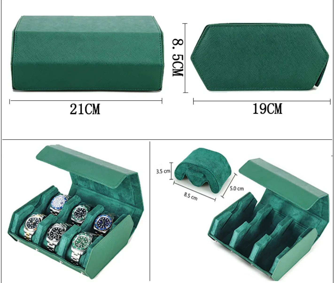 Luxury Leather Six Slot Watch Storage Box