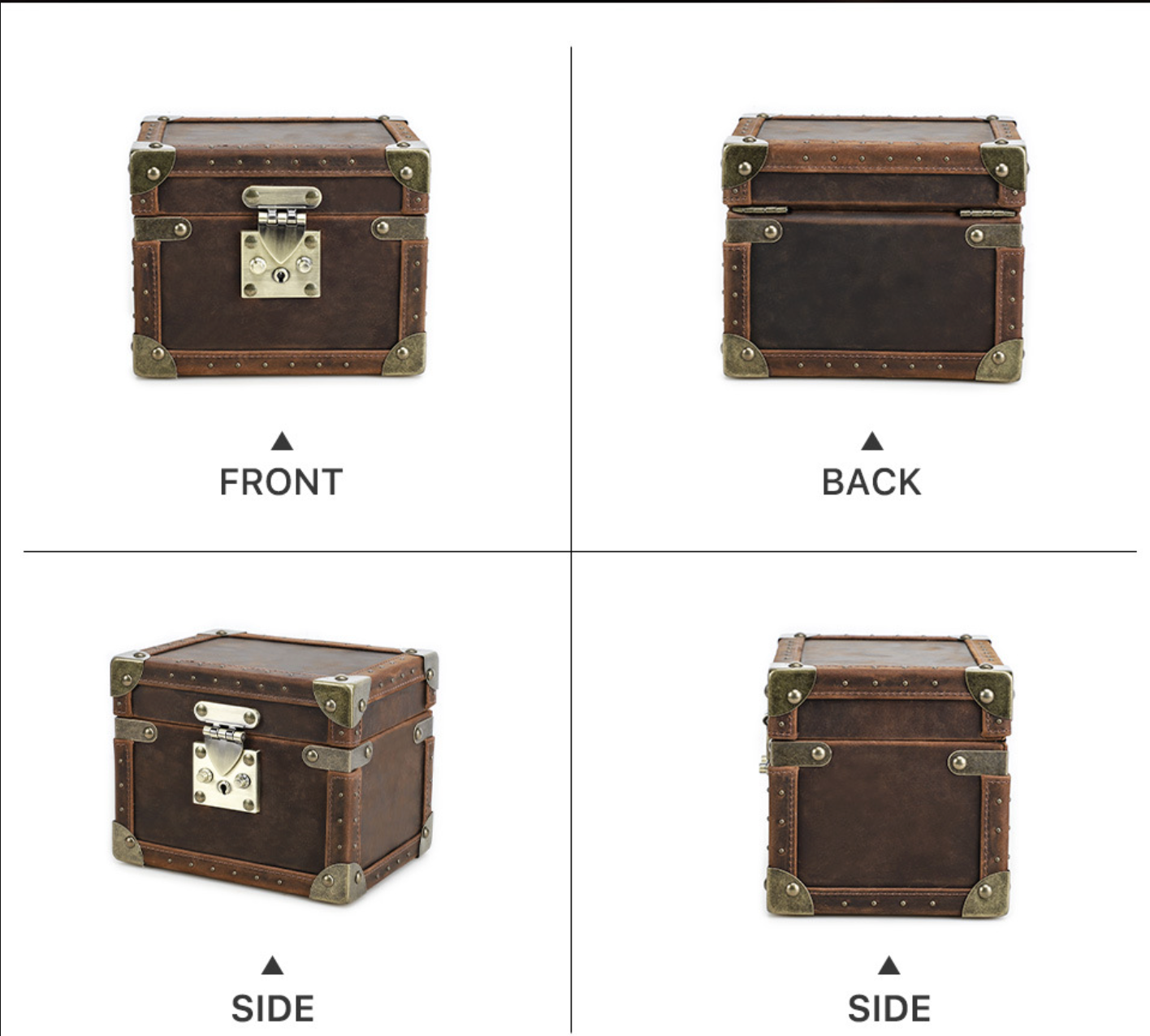 Brown Leather Watch Box for Men 2 Slot Display Case