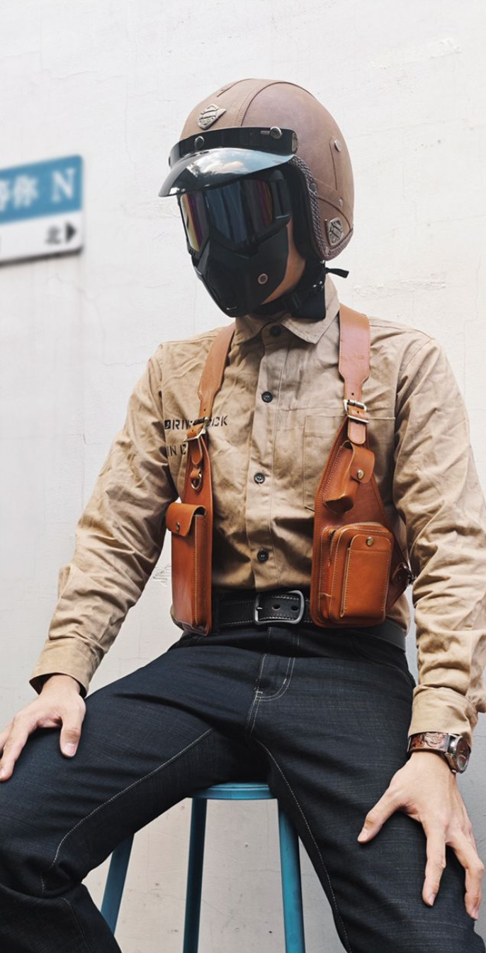 Men's Leather Shoulder Holster Bag Dual Chest Utility Design