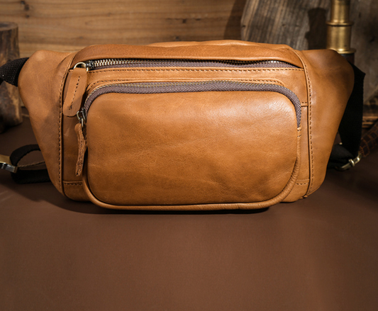 Men’s  Genuine  Leather Waist Bum Bag