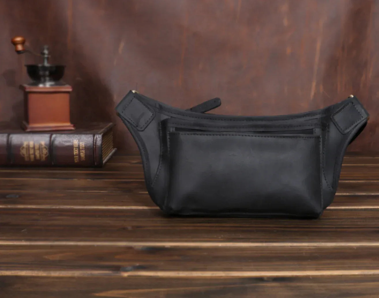 Genuine Leather Waist Bag Men Crossbody