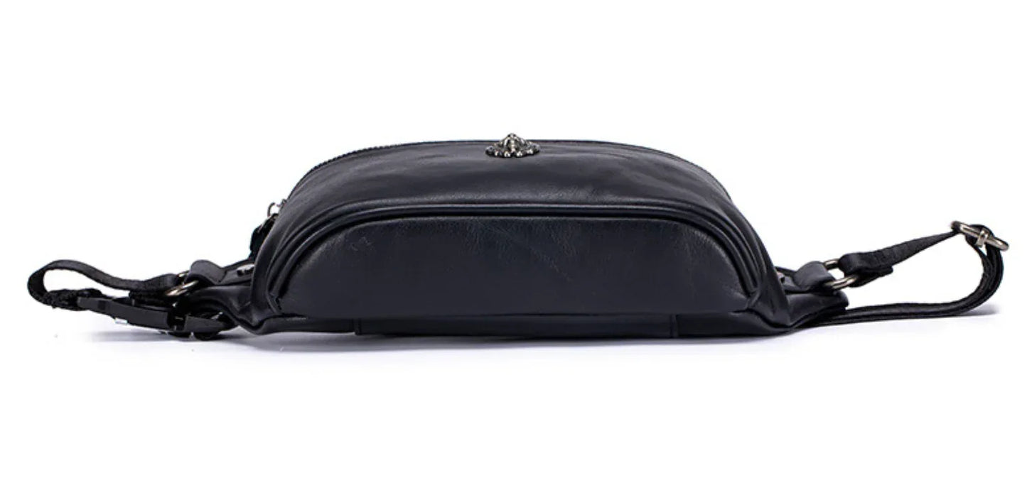 Genuine Leather Waist Bum Bag for Men