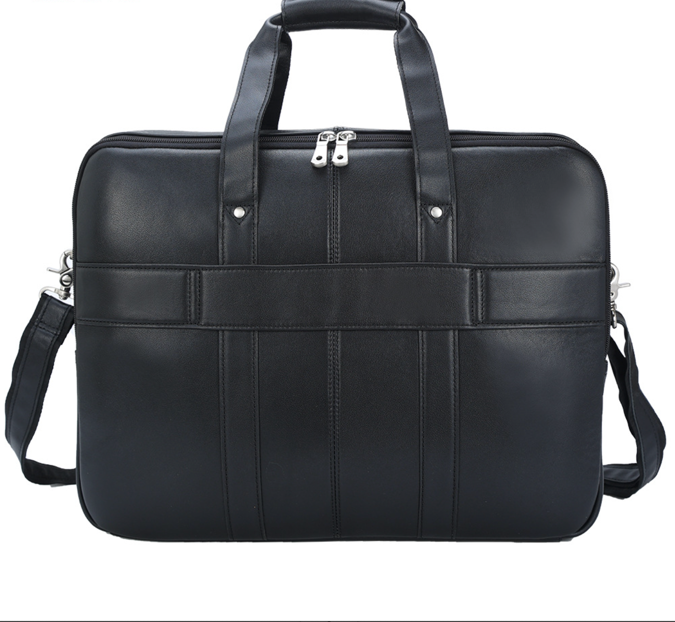 men's genuine leather laptop office bag with trolley sleeve