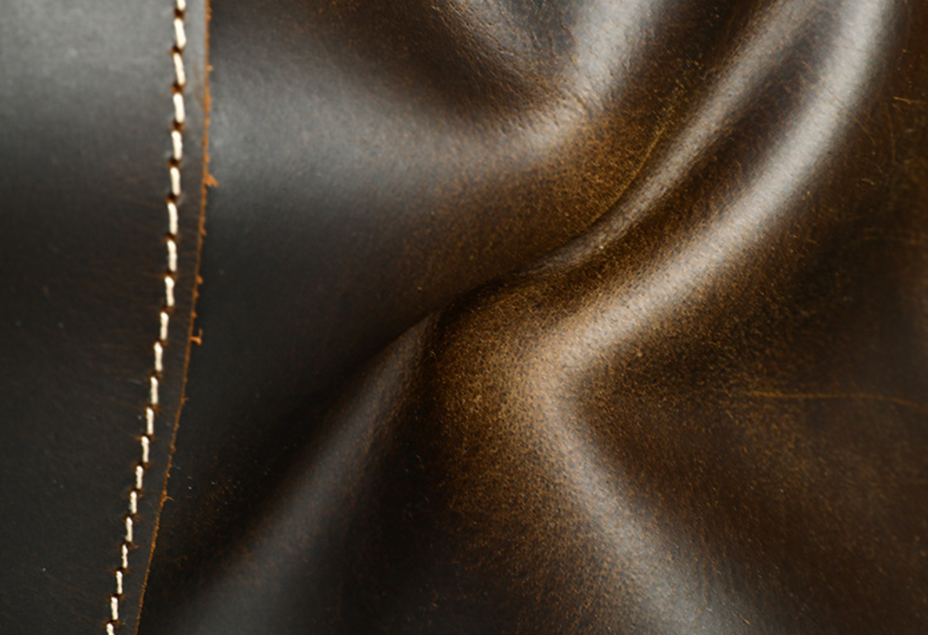 Genuine Leather Office Bag with Trolley Strap