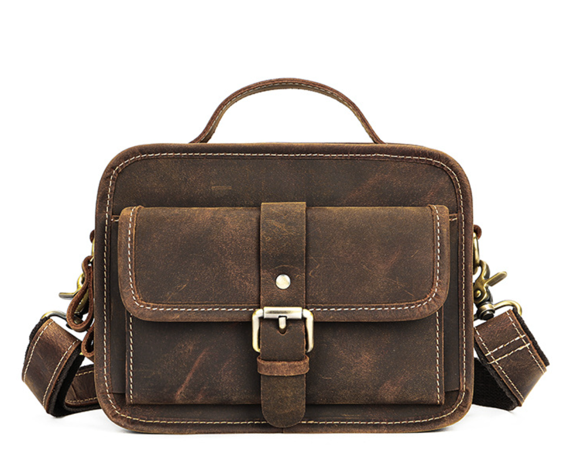 Men’s Genuine Leather Chest Crossbody Bag