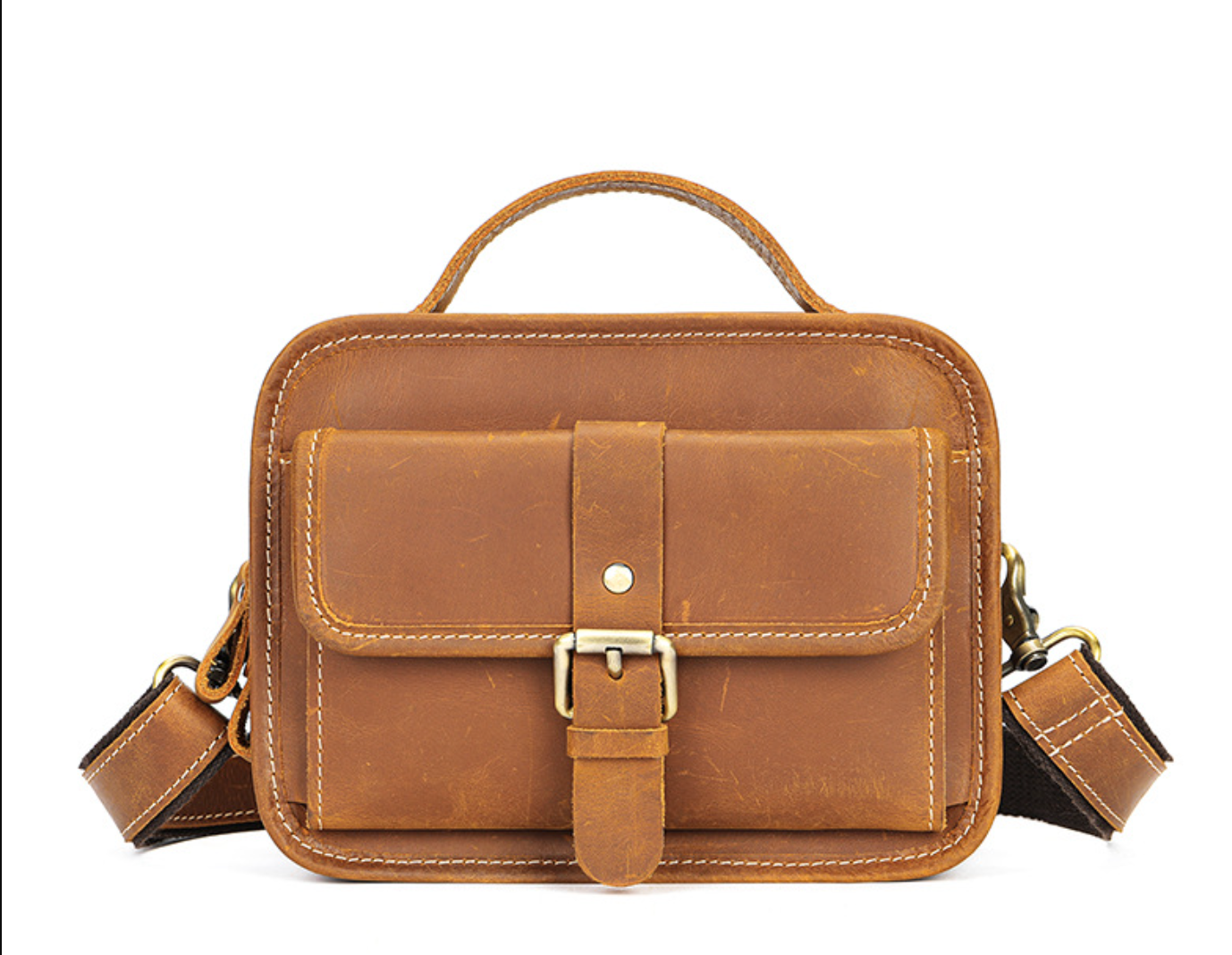 Men’s Genuine Leather Chest Crossbody Bag