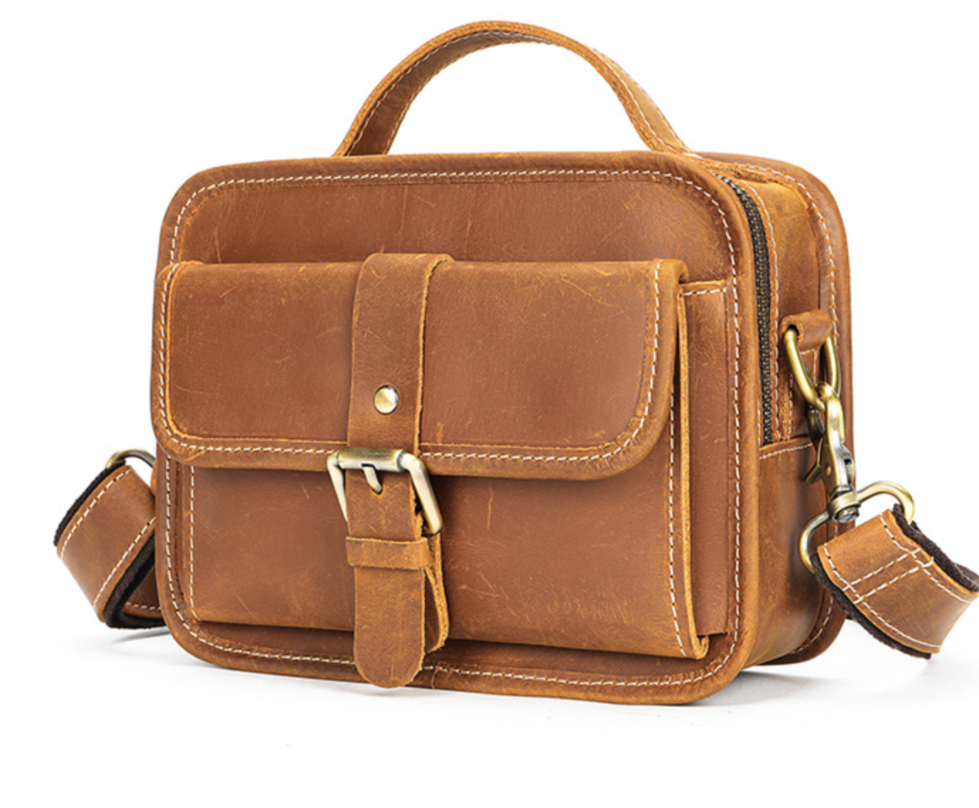 Men’s Genuine Leather Chest Crossbody Bag