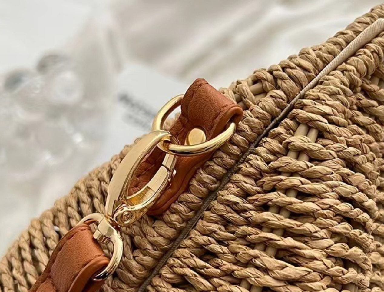 Straw Woven Beach Crossbody Bag for Women