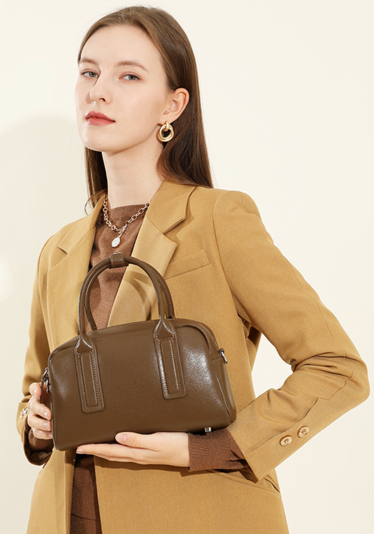 Genuine Leather Shoulder Bag for Women With Top Handle