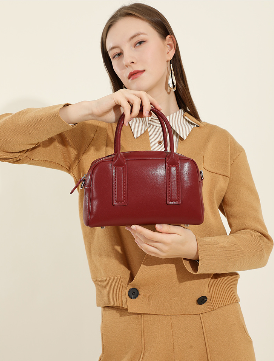 Genuine Leather Shoulder Bag for Women With Top Handle