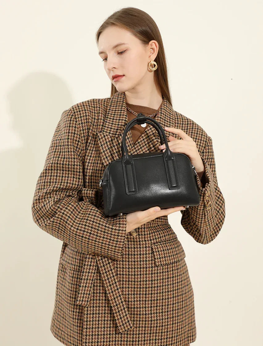 Genuine Leather Shoulder Bag for Women With Top Handle