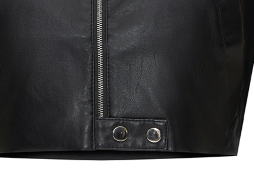 Cropped Faux Leather Biker Jacket for Women Moto Style
