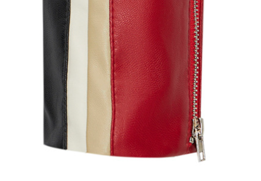 Cropped Faux Leather Biker Jacket for Women Moto Style
