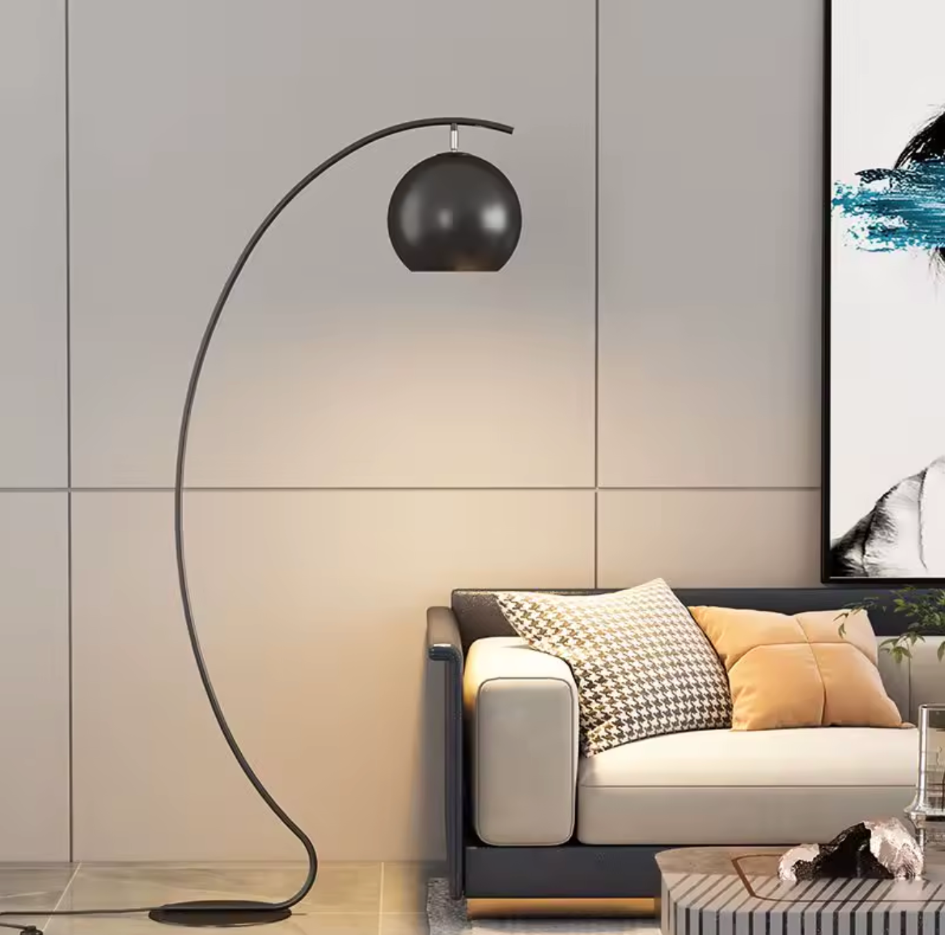 Curved Arc Floor Lamp Modern Reading Light