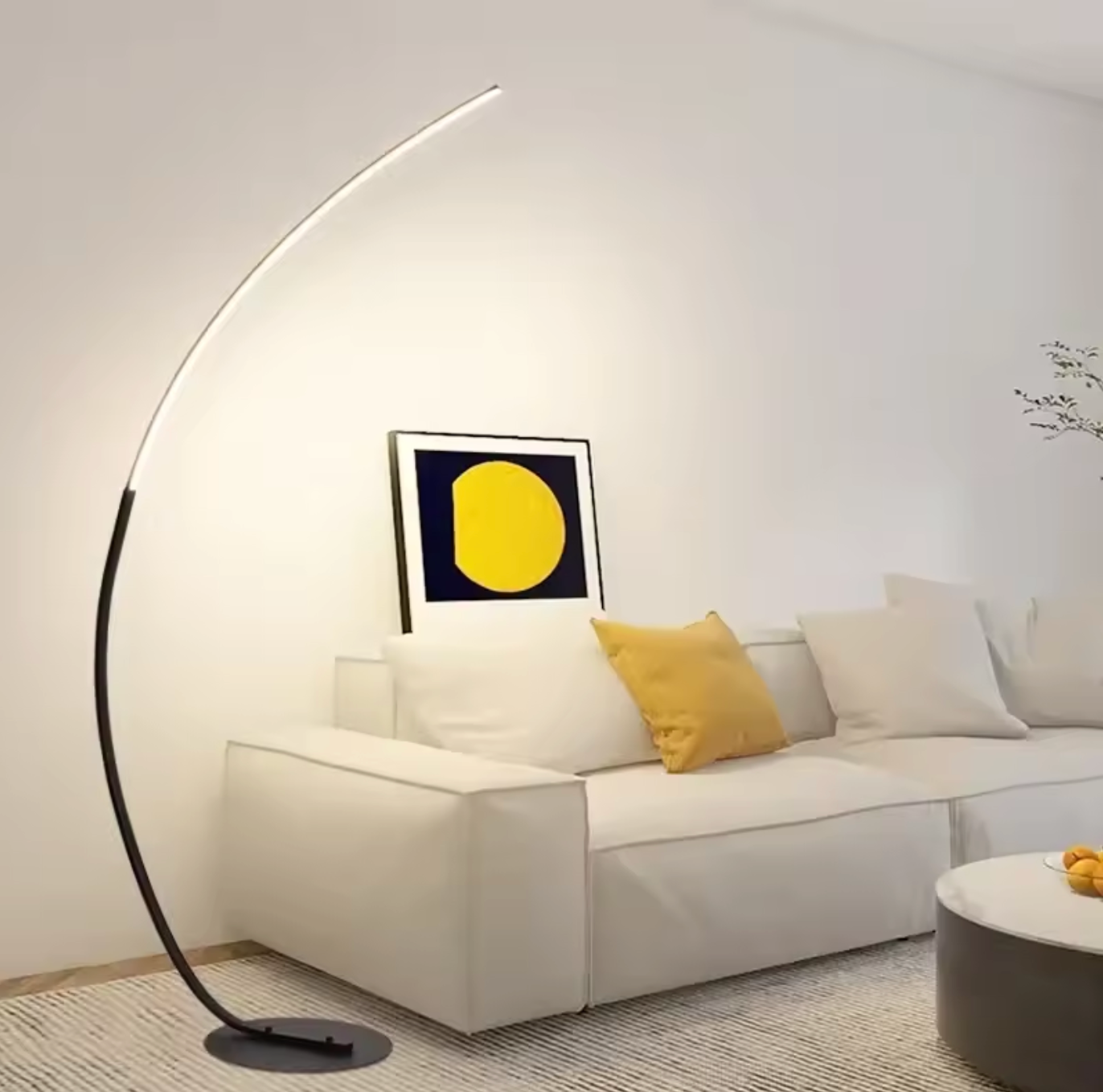 Half Moon Arc Floor Lamp Modern Boho Curved Lighting