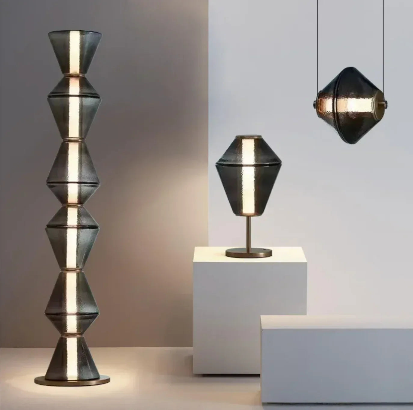 Nordic Geometric Column Floor Lamp for Living Room and Bedroom
