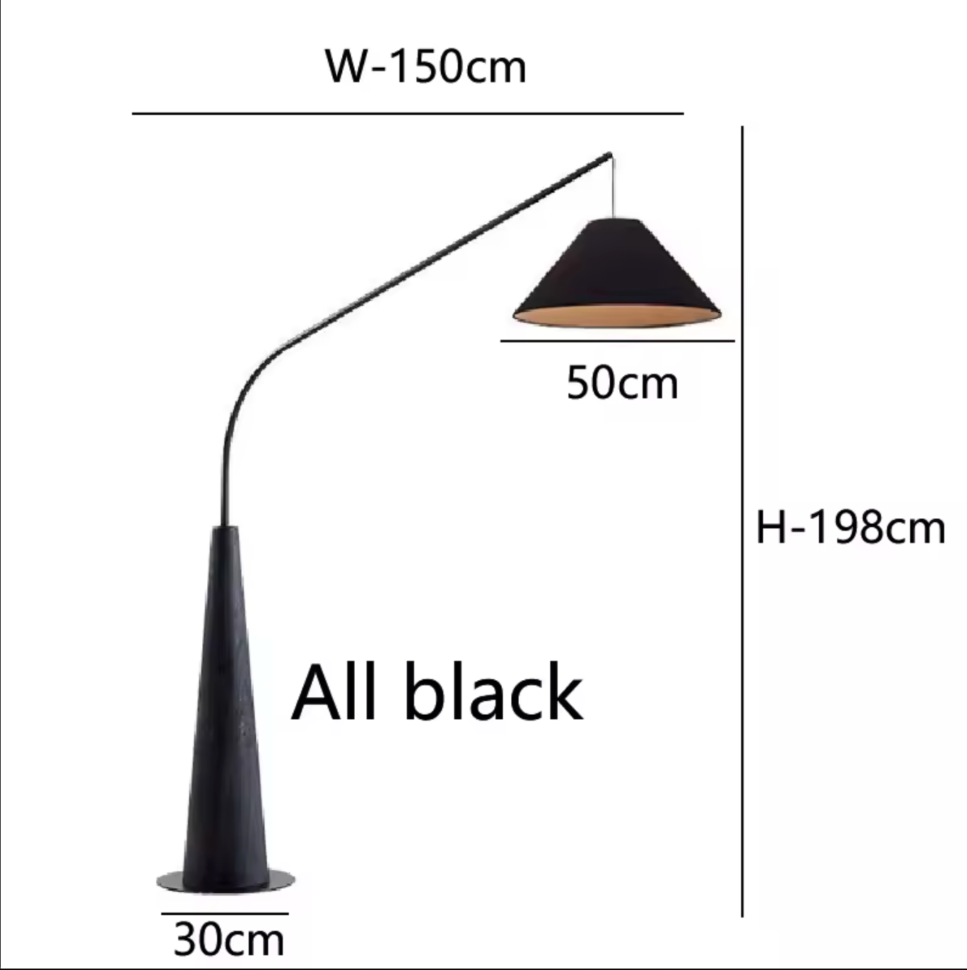 Modern Curved Arc Floor Lamp with Wood Base and Fabric Shade