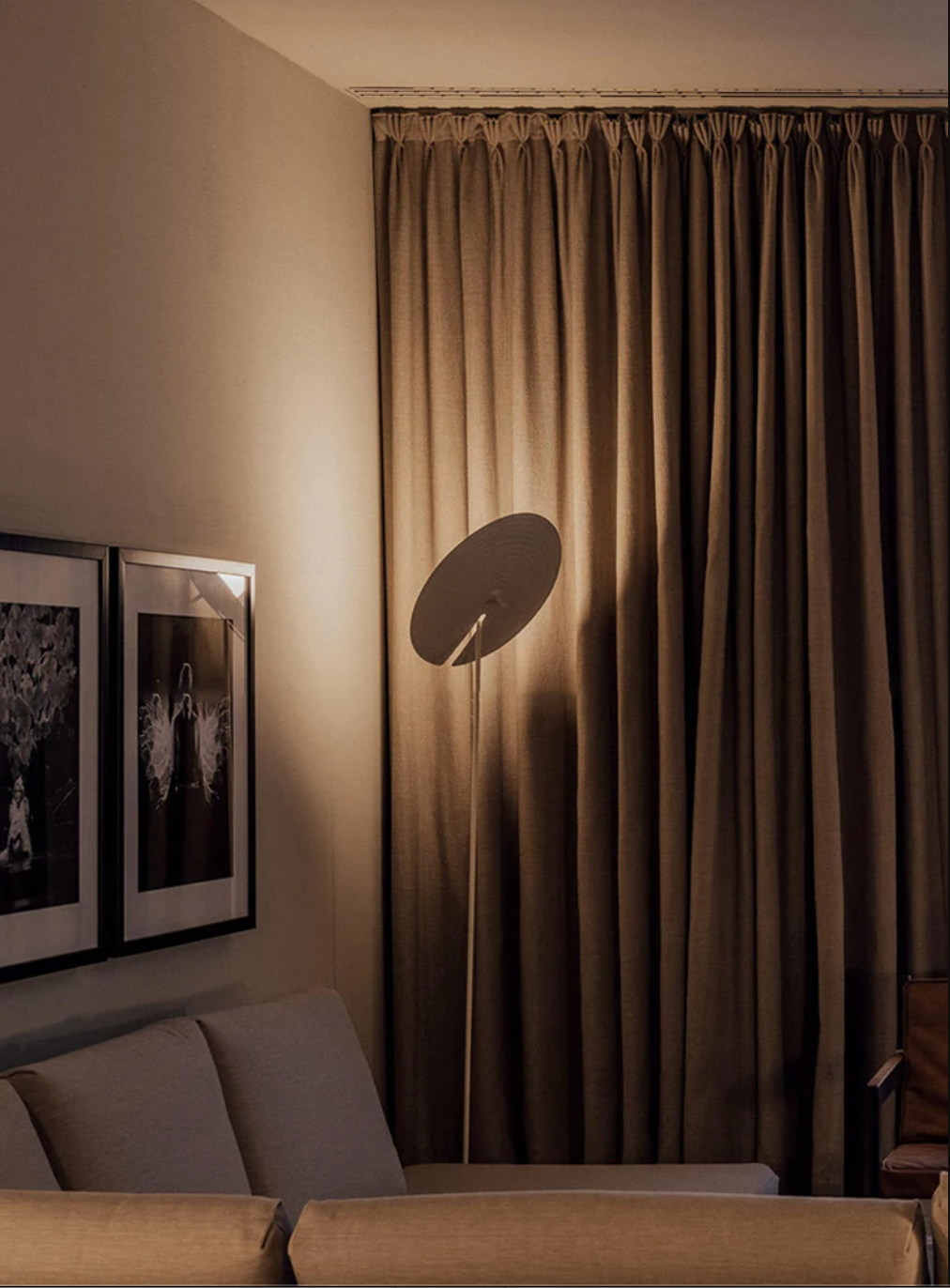 Art Deco Modern Floor Lamp with Disc Shade