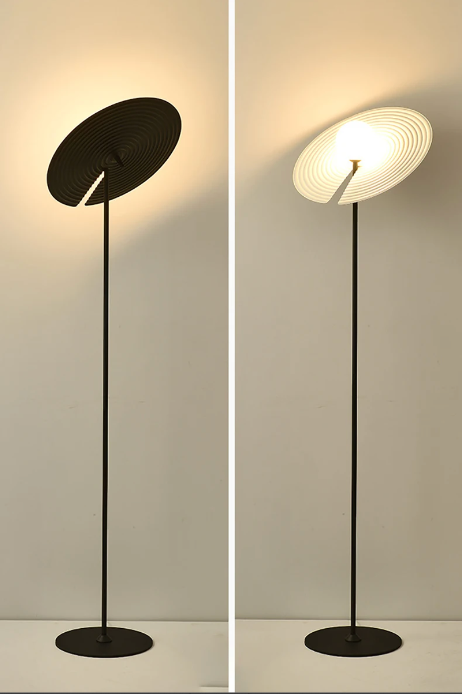 Art Deco Modern Floor Lamp with Disc Shade