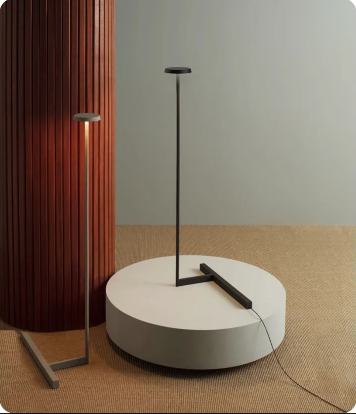 Italian Art Deco Iron LED Floor Lamp Minimalist Corner Light