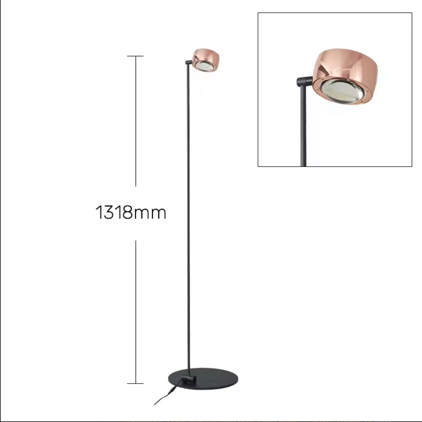 Modern Minimalist Floor Lamp with Adjustable Head Reading Light