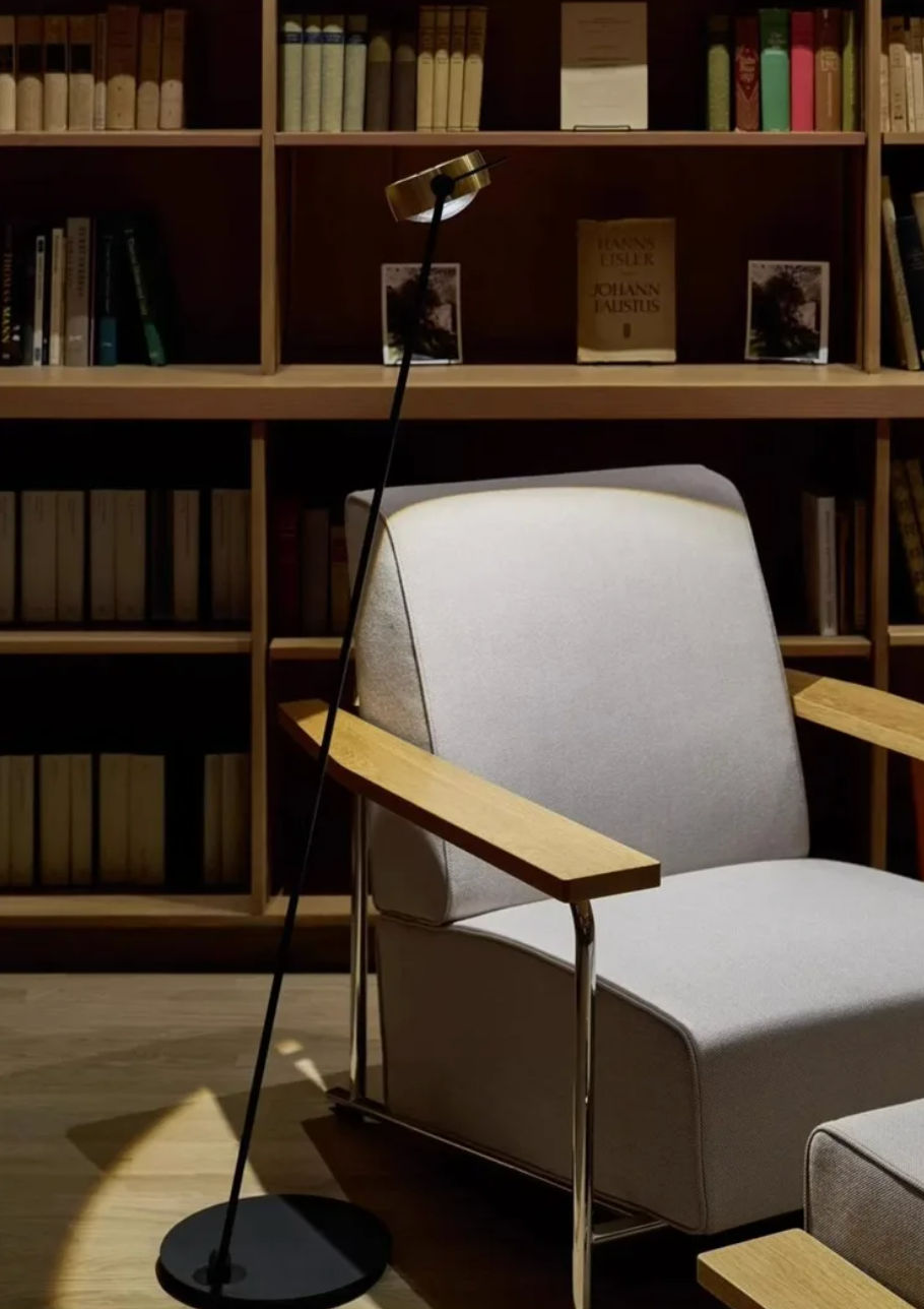 Modern Minimalist Floor Lamp with Adjustable Head Reading Light