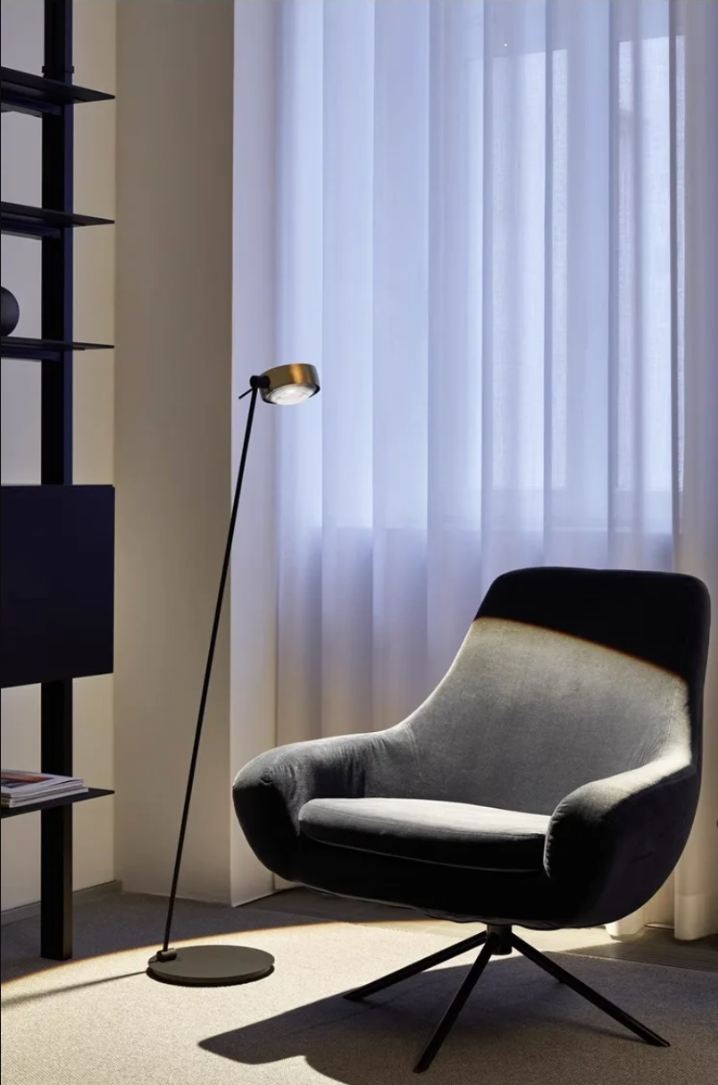 Modern Minimalist Floor Lamp with Adjustable Head Reading Light