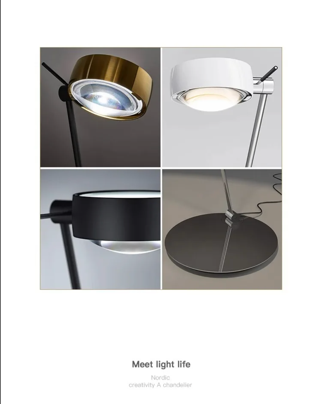 Modern Minimalist Floor Lamp with Adjustable Head Reading Light