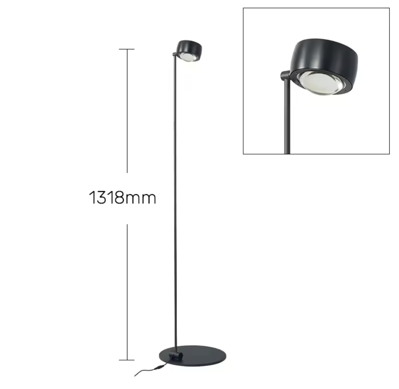 Modern Minimalist Floor Lamp with Adjustable Head Reading Light