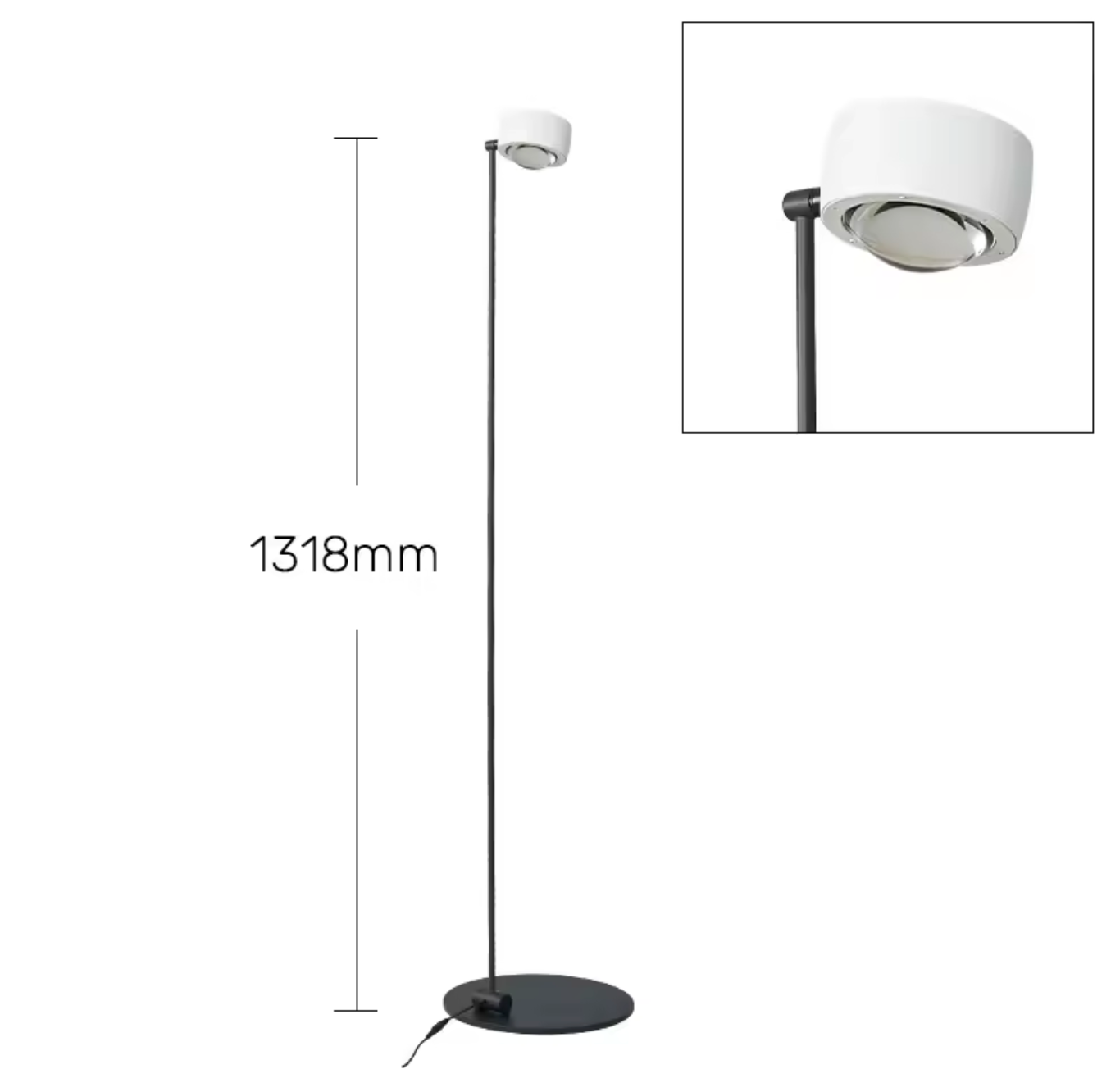 Modern Minimalist Floor Lamp with Adjustable Head Reading Light