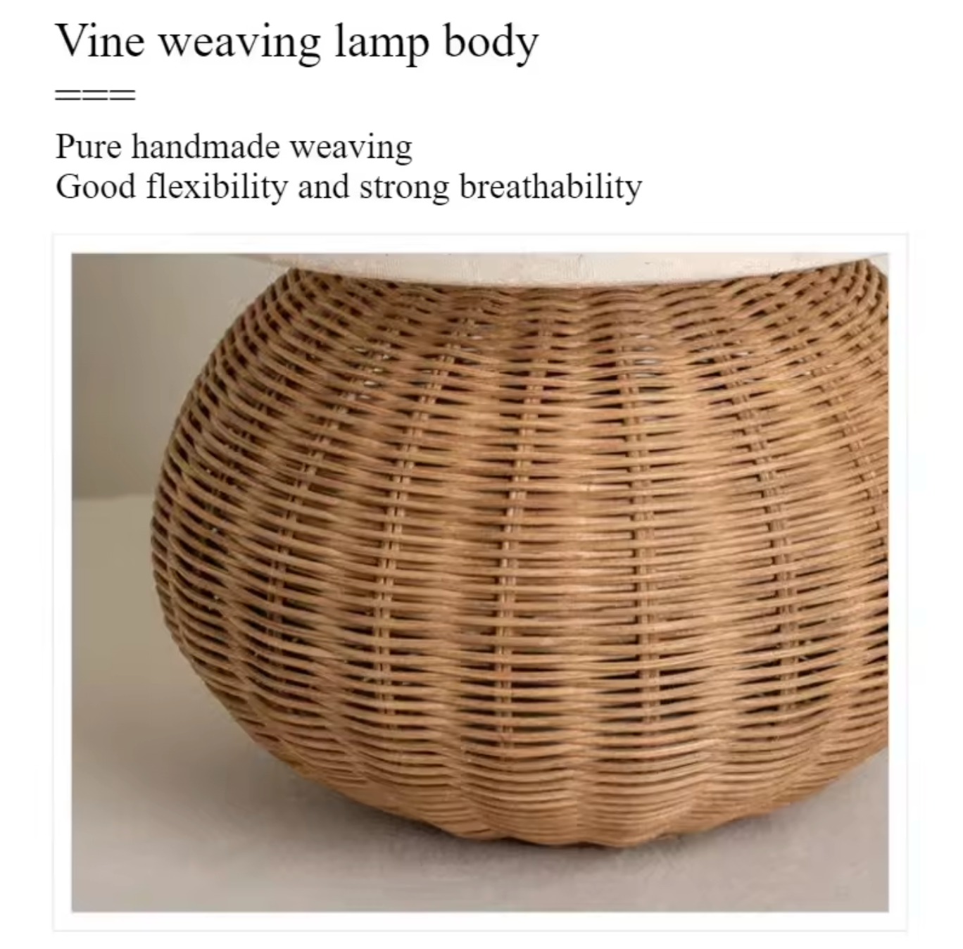 Modern Rattan Table Lamp with Fabric Shade for Bedroom