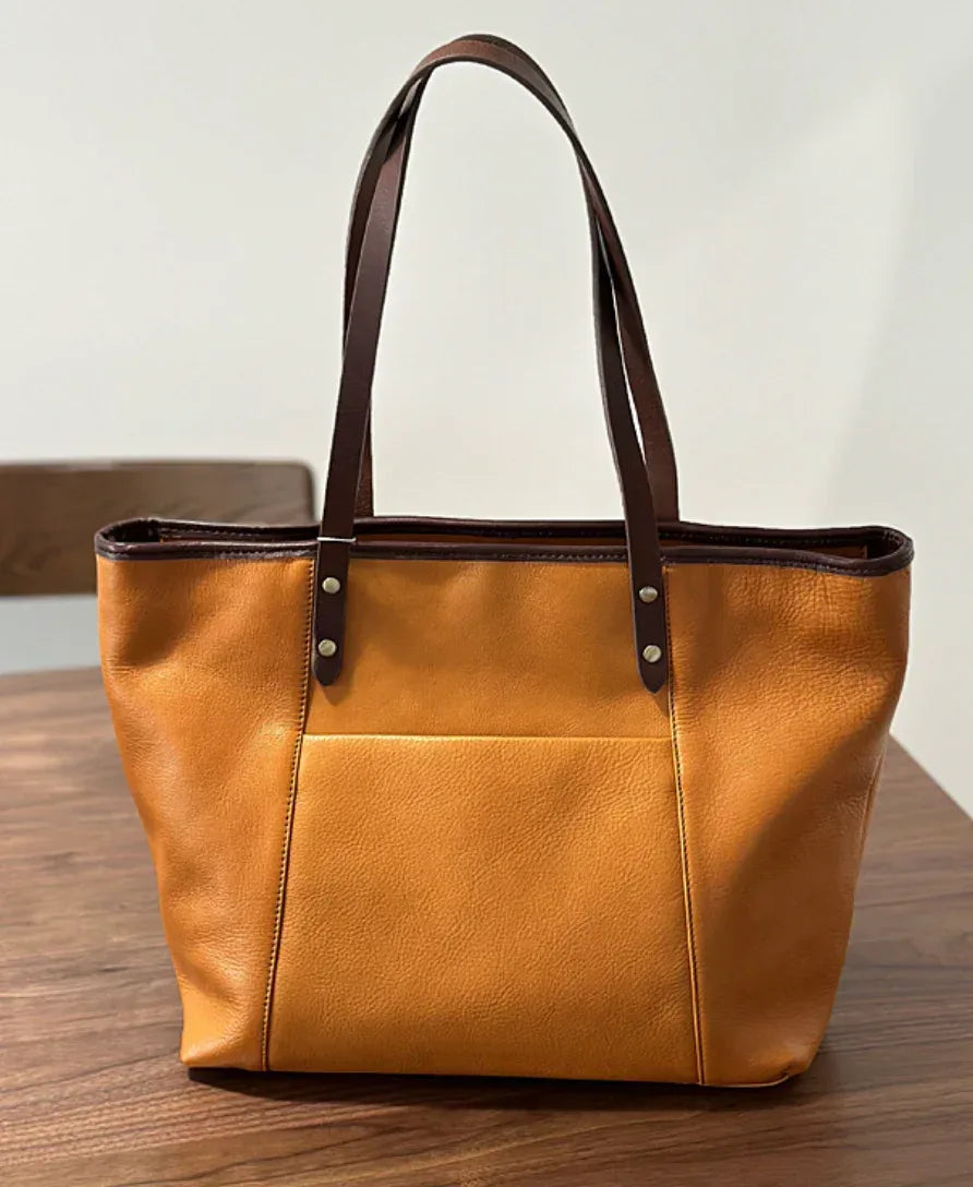 Full Grain Leather Tote Bag Office Shoulder