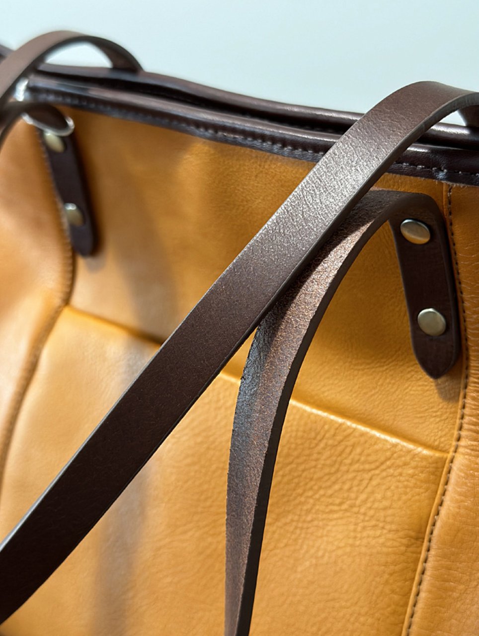 Full Grain Leather Tote Bag Office Shoulder