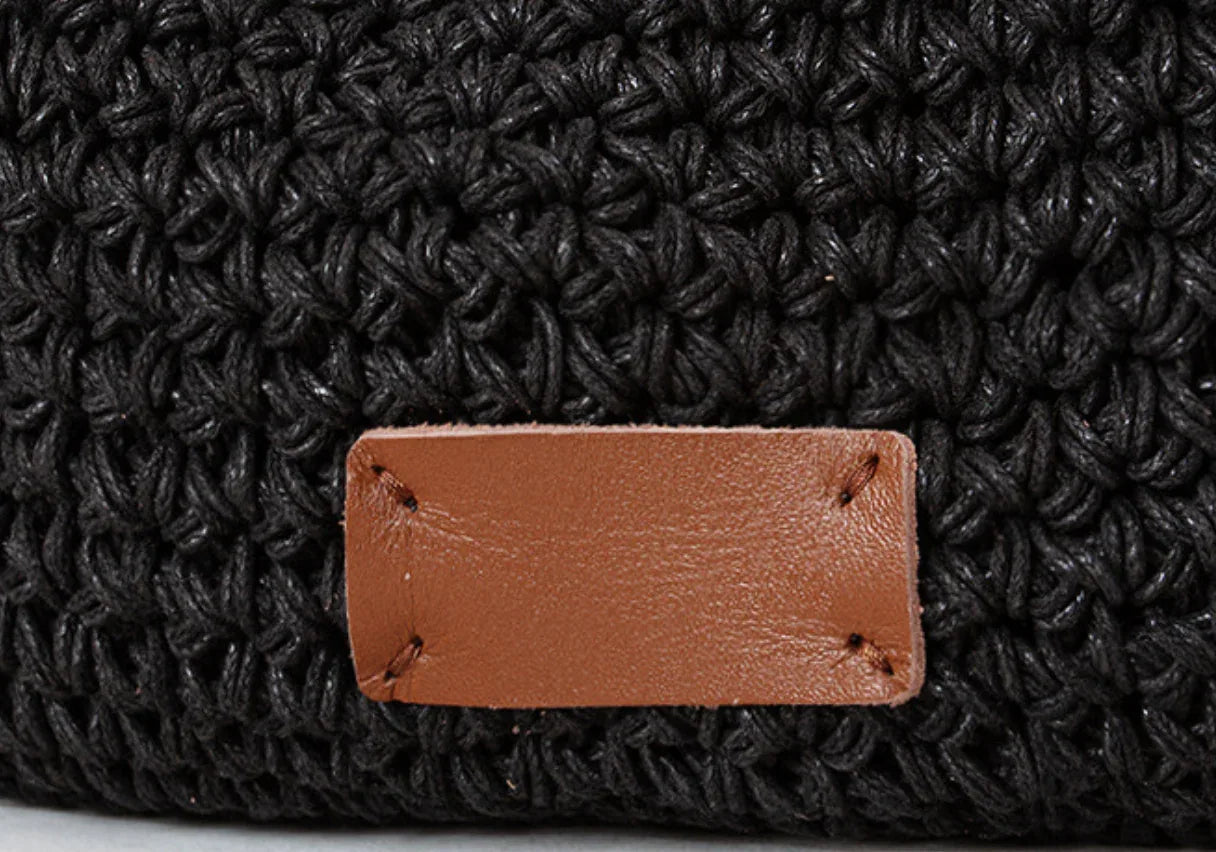 Black Woven Armpit Shoulder Purse Bag