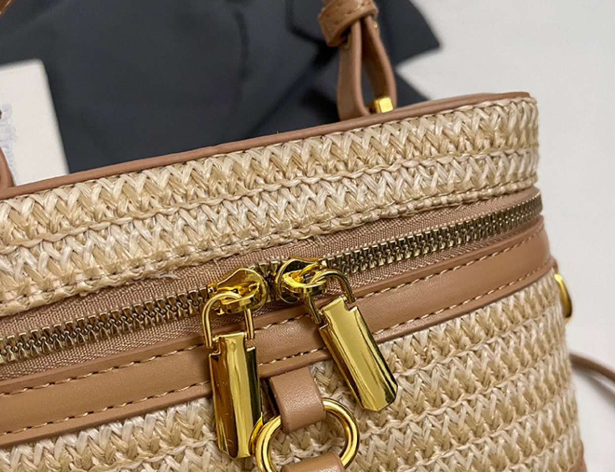 Straw Crossbody Purse for Women Woven Box Beach Bag