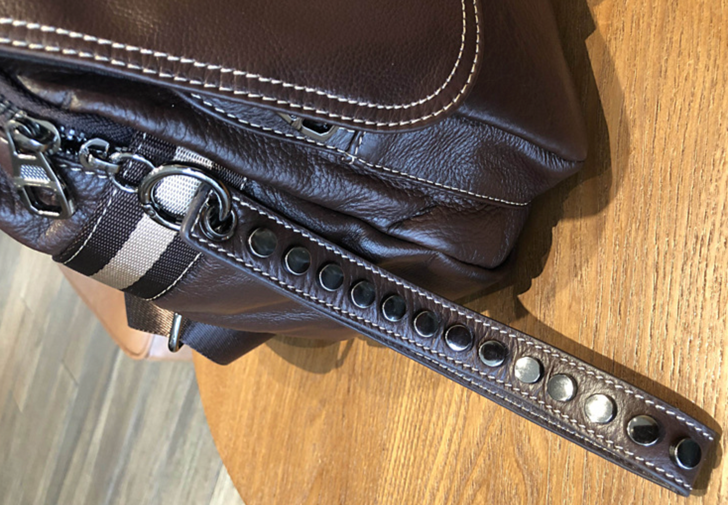Brown Leather Backpack for Women with Laptop Space