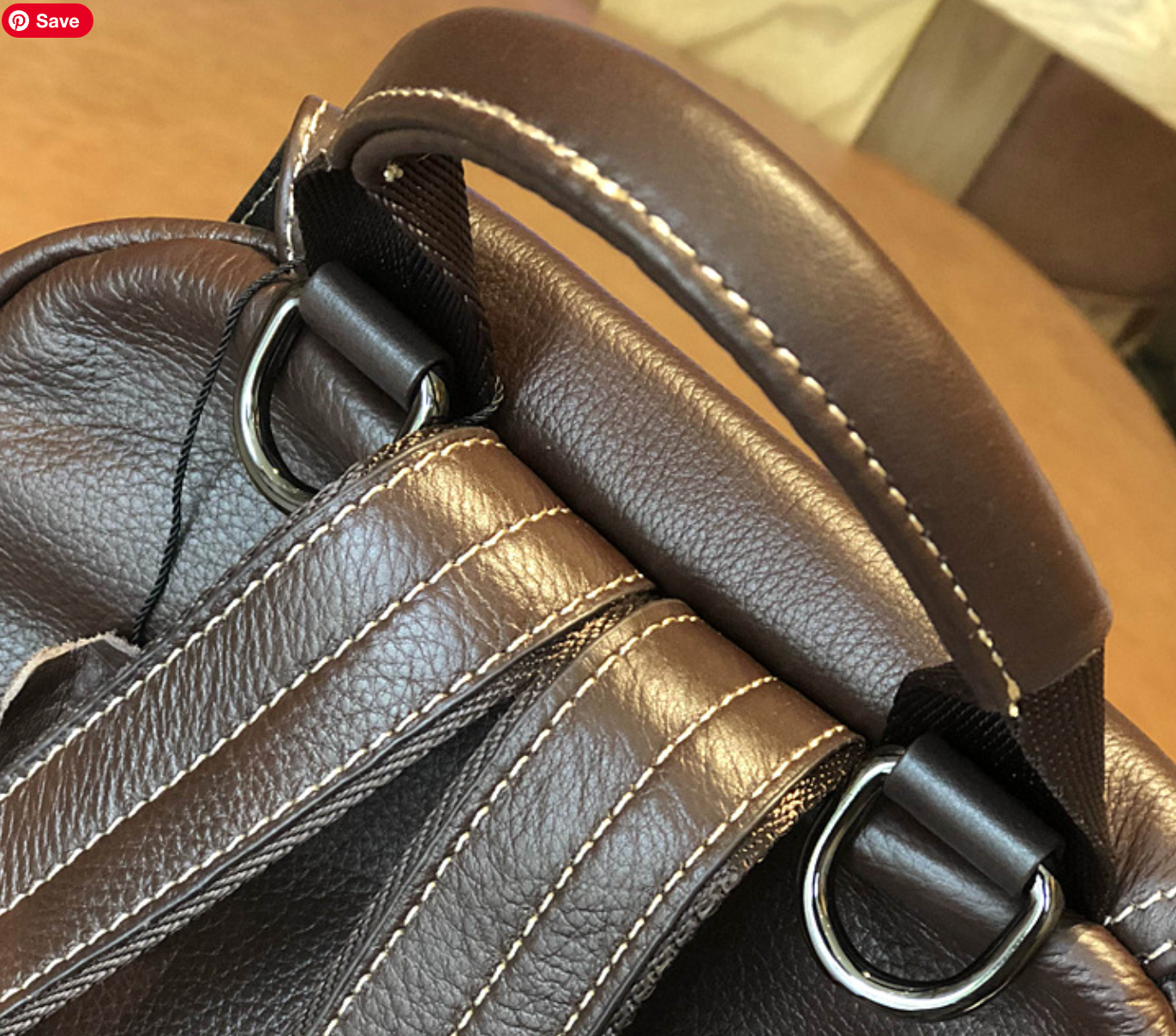 Brown Leather Backpack for Women with Laptop Space